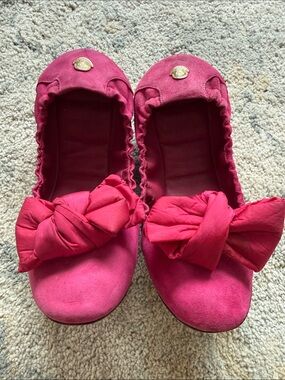 Moncler Hot Pink Bow Ballet Flats